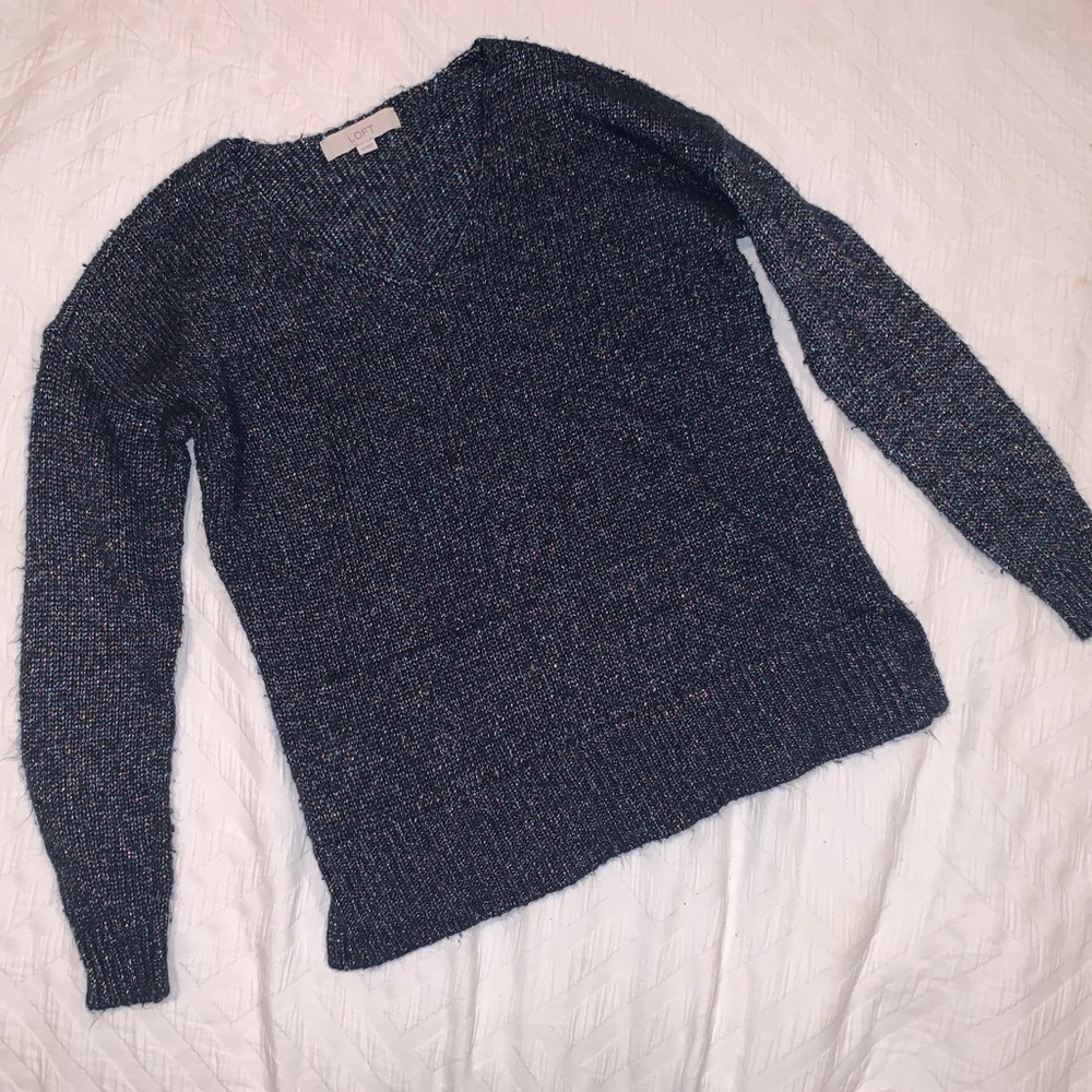Loft sweater with metallic yarn